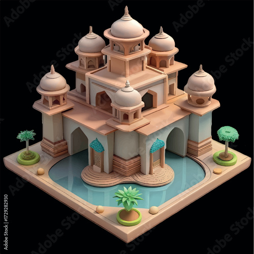 Architectural Marvels: A captivating representation of an ancient building in a photorealistic style with an artistic charm. The intricate details evoke a sense of history and wonder.