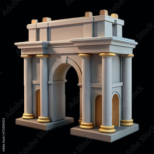 Ancient Archway: A meticulously crafted, regal archway showcasing classical architecture and the elegance of a bygone era.