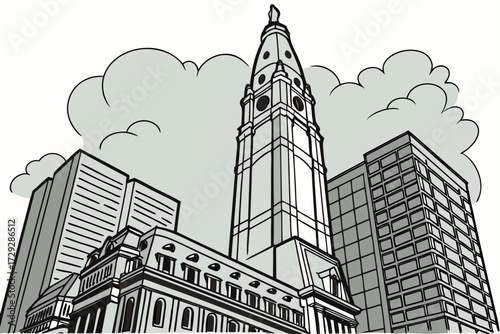 Comcast Technology Center in Philadelphia, Pennsylvania, tallest glass tower in city skyline