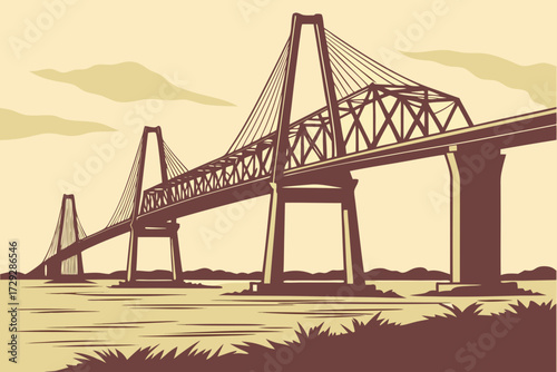 Cooper River Bridge (old), South Carolina, historic truss span now dismantled, remembered for iconic steelwork