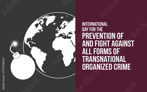 Global Crime Prevention An illustration promoting the fight against transnational organized crime, emphasizing international cooperation and prevention efforts.