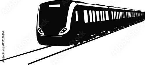 Modern metro train subway silhouette vector transportation urban commute speed vector