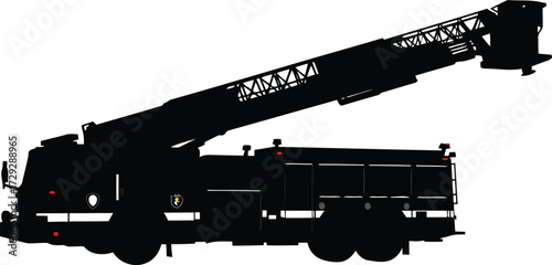 Silhouette of a crane truck ready for construction work vector