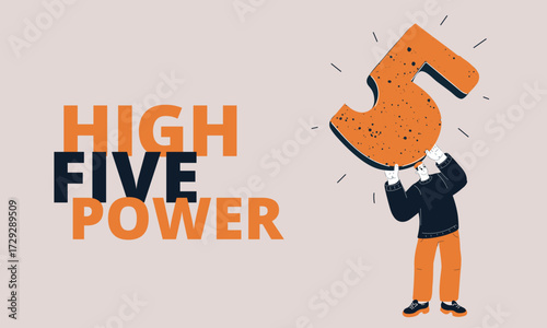 Vector illustration of high five gesture symbolizing teamwork, success and celebration