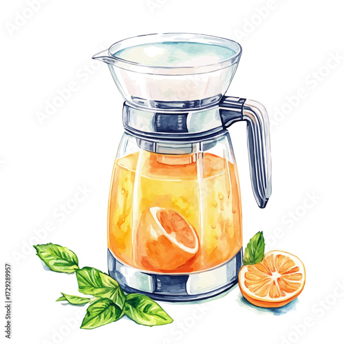 watercolor of Juicer, vector, isolated on a white background.