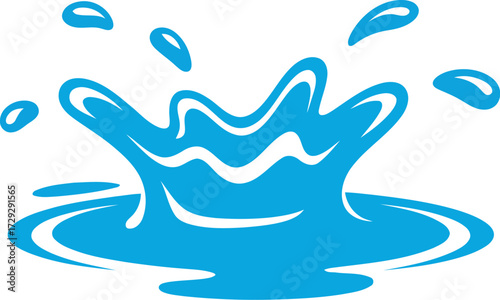 Vibrant aqua splash dynamic liquid droplet motion abstract vector Hand drawn