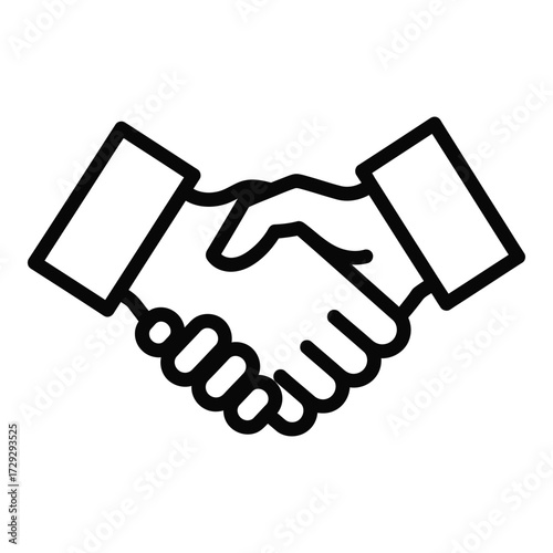 Iconic handshake symbol representing partnership agreement success business deal collaboration vector