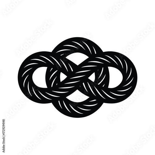 Sailor element isolated knot rope on white background