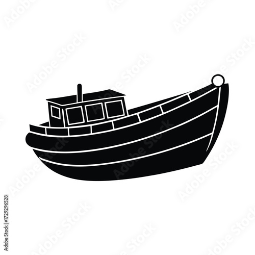 Sailor element isolated lifeboat on white background