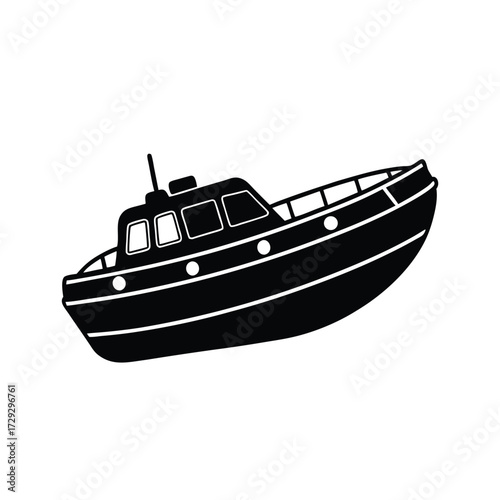 Sailor element isolated lifeboat on white background