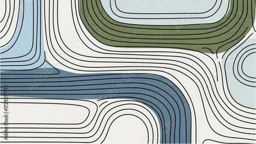 Grass and Broken Tiles Mosaic CAD Pattern – Vector Line Art Texture for Architecture and Landscape Design AI EPS PNG JPEG