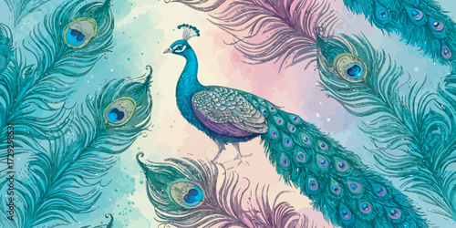 Abstract oriental pattern in boho style
