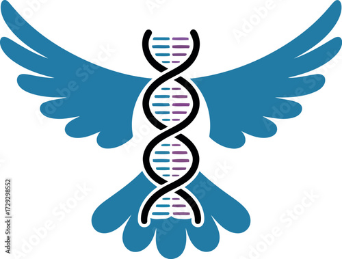 Dove dna symbol of peace and science vector Hand drawn