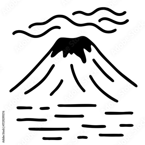 ilustracion del volcan de misti de arequipa