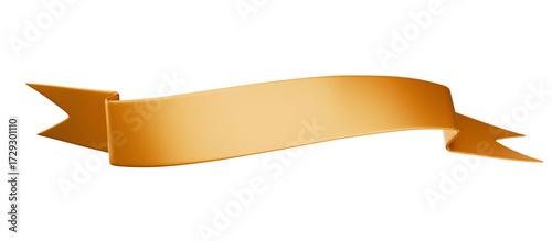 gold 3d banner ribbon on transparent background