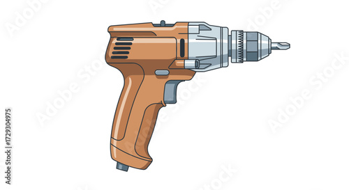 Cordless drill icon isolated on white background for construction work