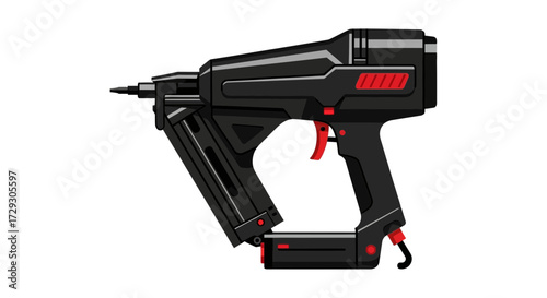 Illustration of a modern nail gun, perfect for construction visuals