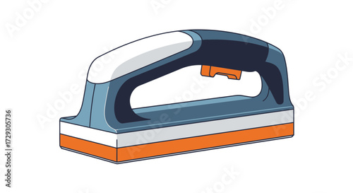 Isolated graphic illustration of an ironing appliance on white backdrop