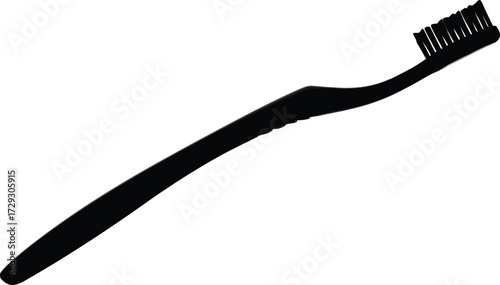 Minimalist black toothbrush isolated clean hygiene vector