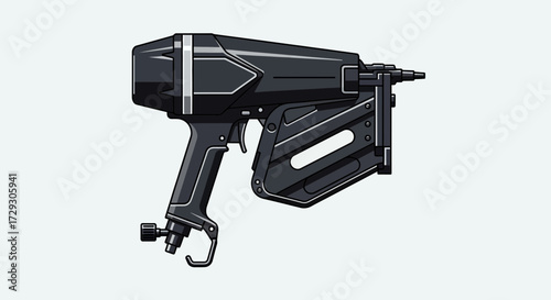 Sleek design illustration of a pneumatic nail gun for construction tasks
