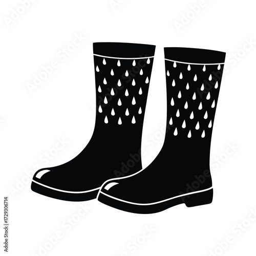 Sailor element isolated rain boots on white background