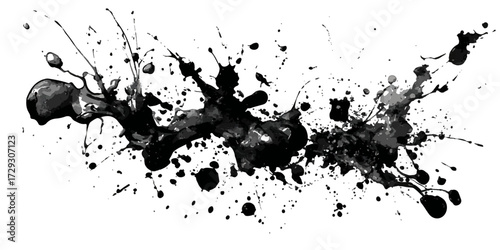 ink blots and splats. detailed ink splats Hyperrealistic Highly Detailed Isolated On Transparent Background	