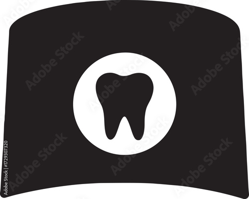 Dentist cap icon silhouette vector, medical headwear symbol, dental professional uniform isolated design.