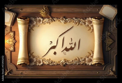 allahu akber farsi calligraphy