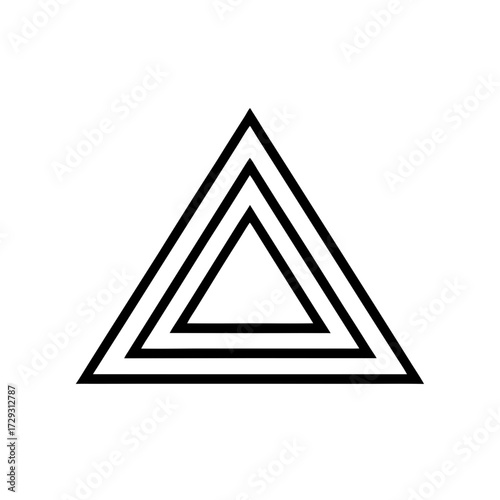 Three nested outlined triangle shapes art silhouette