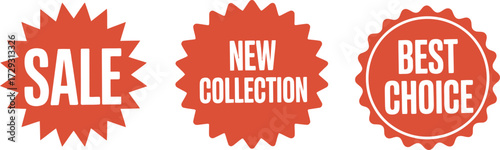 Find best sale new collection choice promotional vector stickers