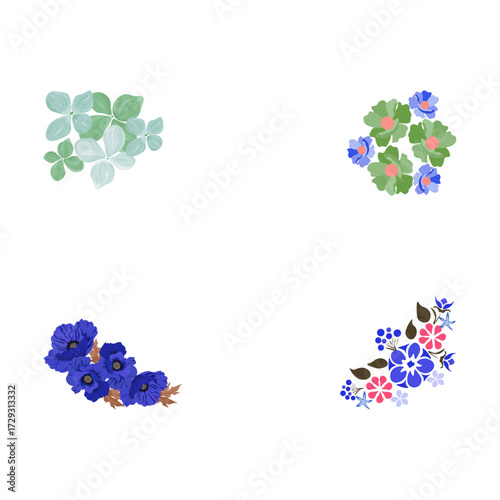 Floral Corner Border Designs Colorful Botanical Embellishments for Creativity