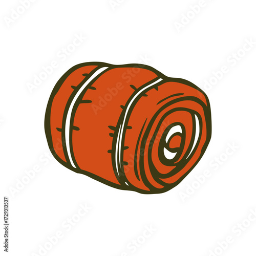 Camping Gear Roll Illustration for Adventure and Outdoor Expeditions