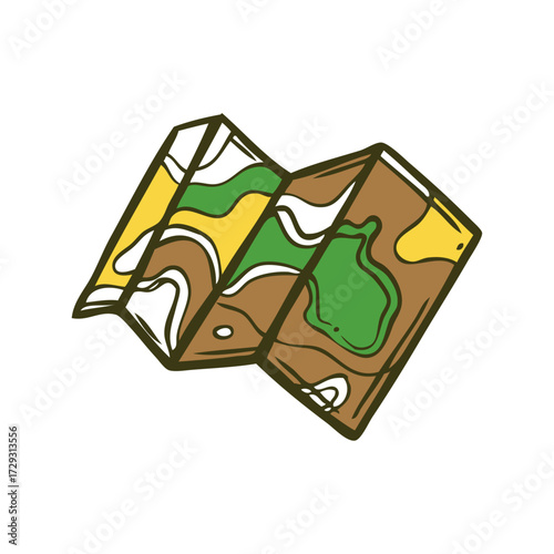 Discovering new routes and destinations with a hand-drawn folded map for exploration