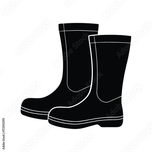Sailor element isolated sea boots on white background