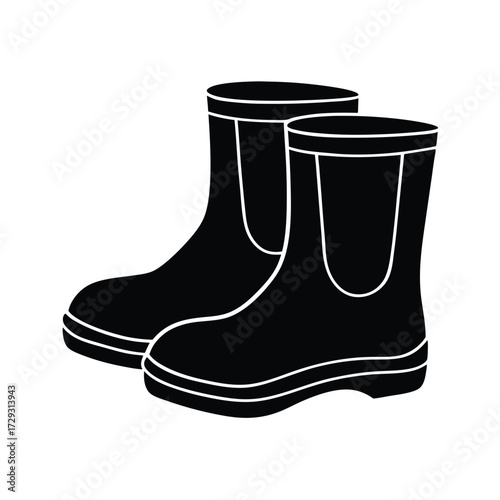 Sailor element isolated sea boots on white background