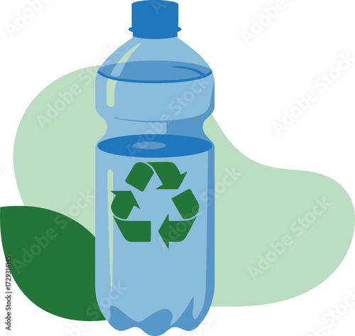 Plastic bottle recycling concept environmental awareness vector