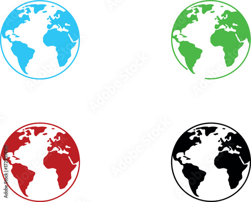 Colorful world globe earth vector illustration graphic design