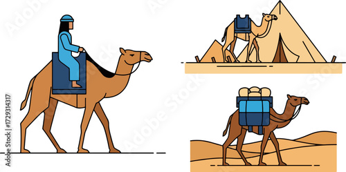 Camel caravan illustration