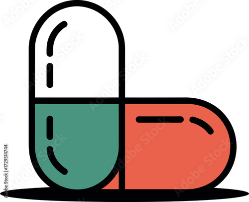Isolated capsule pill medication vector illustration design art