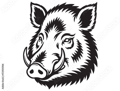 WILD BOAR HEAD SILHOUETTE