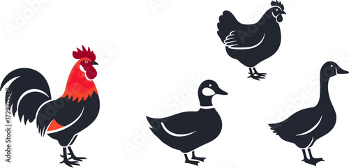 Farm animals silhouettes