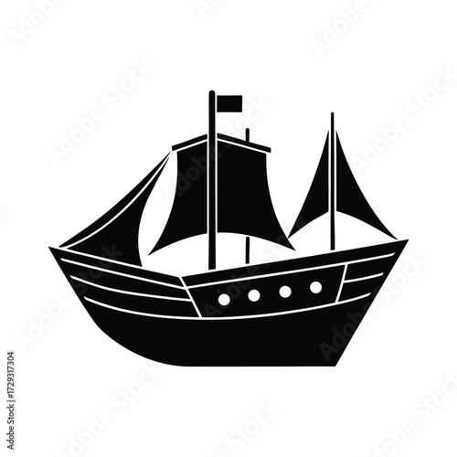 Sailor element isolated ship model on white background