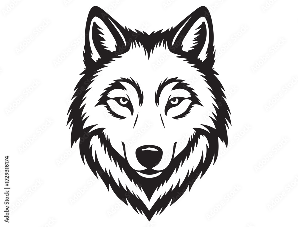 Naklejka premium WOLF HEAD SILHOUETTE