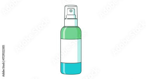 Aesthetic Illustration of Spray Bottle with Customizable Label Area