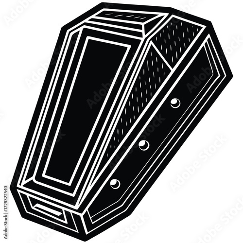 coffin half open vector icon