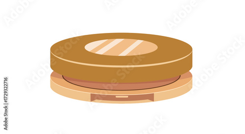 Compact makeup case with mirror isolated on a white background