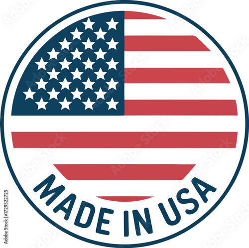 Circular made in usa flag emblem patriotic american symbol vector