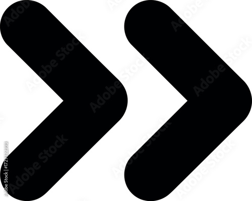 Double arrow icon next forward direction symbol vector