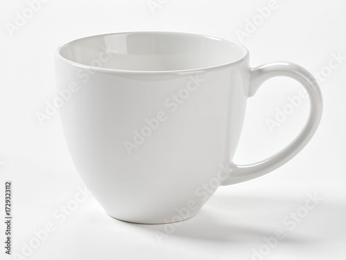 Pristine White Ceramic Coffee Mug Isolated on Clean White Background