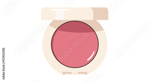 Elegant blush compact illustration for beauty product promotions and design
